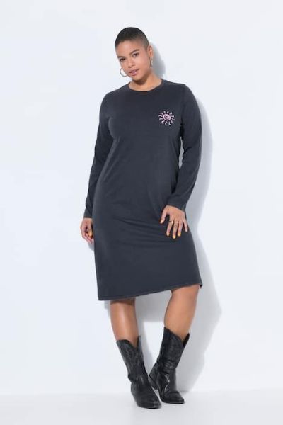 Veliki brojevi Haljina kratkih rukava A kroja s prorezom moda za punije