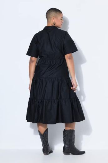 Plus size veliki brojevi Haljina midi kratkih rukava A kroja za punije