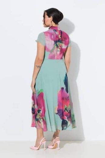 Plus size veliki brojevi Haljina elegantna maxi s povišenim  ovratnikom za punije