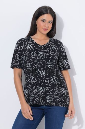 Plus size veliki brojevi Majica kratkih rukava V izreza za punije