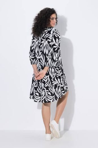 Plus size veliki brojevi Haljina midi 3/4 rukavi V izreza za punije