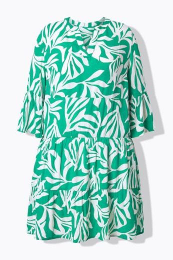 Plus size veliki brojevi Haljina midi 3/4 rukavi V izreza za punije