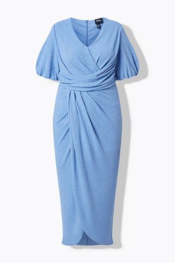 Plus size veliki brojevi Haljina svečana maxi kratkih rukava omotanog izgleda za punije