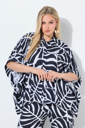 Plus size veliki brojevi Bluza 3/4 rukava šireg kroja s kragnom za punije