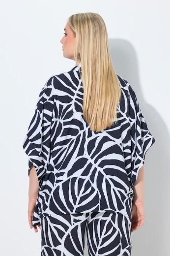 Plus size veliki brojevi Bluza 3/4 rukava šireg kroja s kragnom za punije