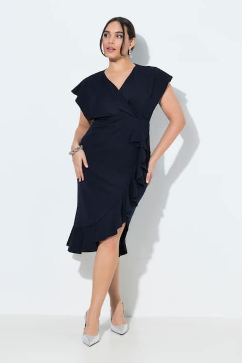 Plus size veliki brojevi Haljina elegantna V izreza za punije