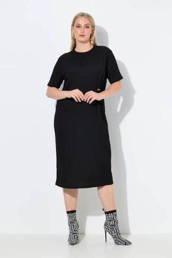 Plus size veliki brojevi Haljina midi kratkih rukava za punije