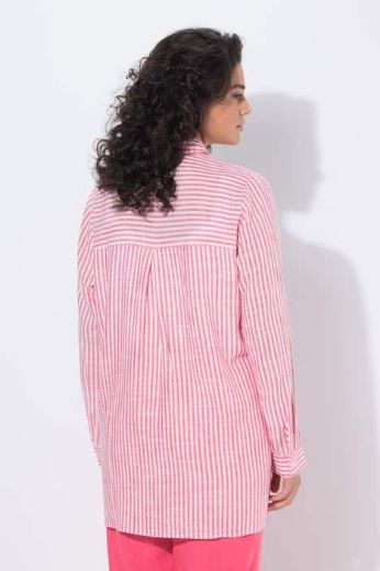 Plus size veliki brojevi Bluza od mješavine lana dužeg kraja za punije