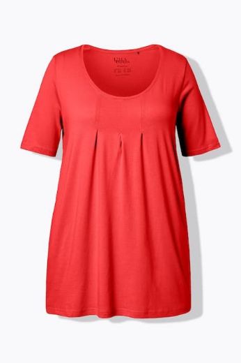 Plus size veliki brojevi Majica s naborima duži model za punije