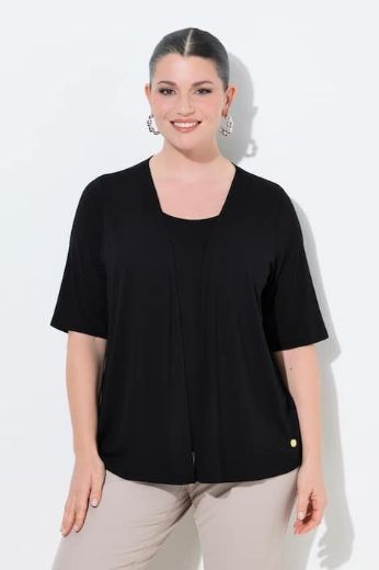 Plus size veliki brojevi Majica kratkih rukava 2 u 1 za punije