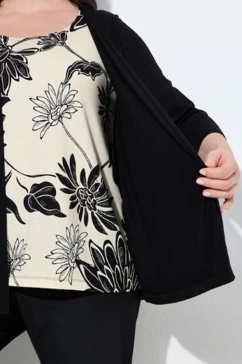 Plus size veliki brojevi Majica 2u1 rukavi 3/4 cvjetni uzorak za punije