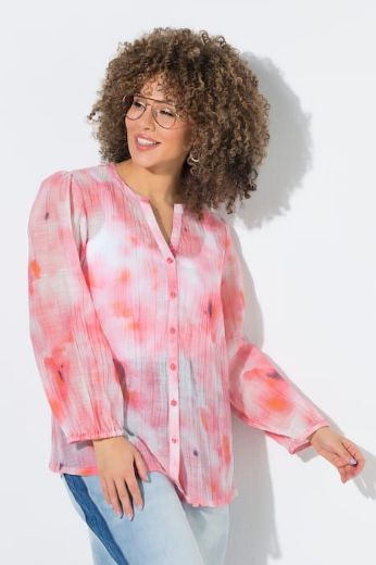 Plus size veliki brojevi Bluza dugih rukava na kopčanje za punije