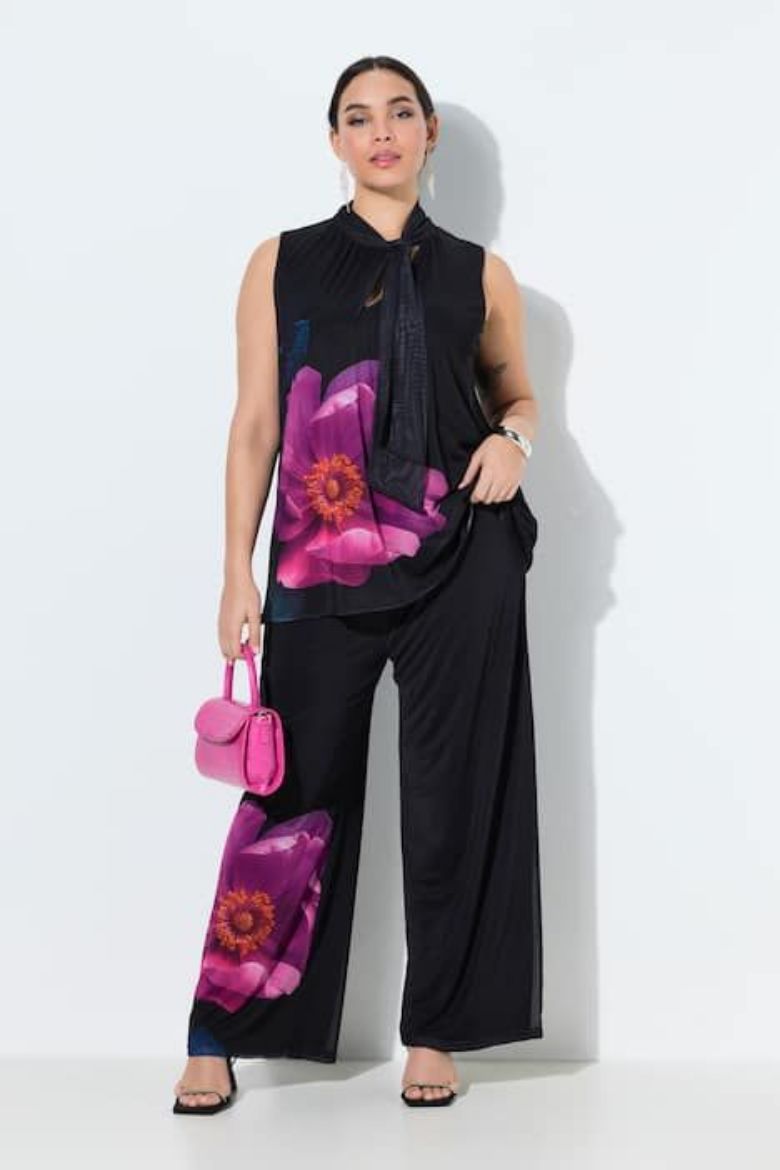 Plus size veliki brojevi Hlače elegantne od šifona širokih nogavica za punije