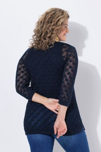 Plus size veliki brojevi Pulover 3/4 rukava mrežasti uzorak za punije