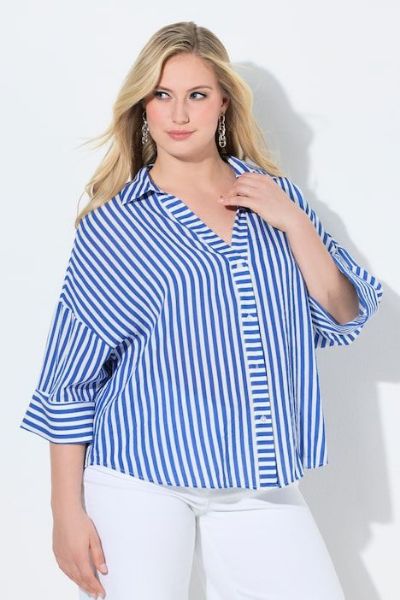 Veliki brojevi Bluza 3/4 rukava šireg kroja moda za punije