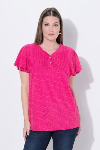 Plus size veliki brojevi Majica kratkih rukava s gumbima za punije