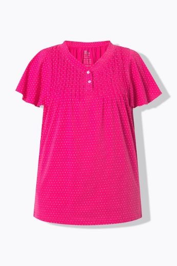 Plus size veliki brojevi Majica kratkih rukava s gumbima za punije