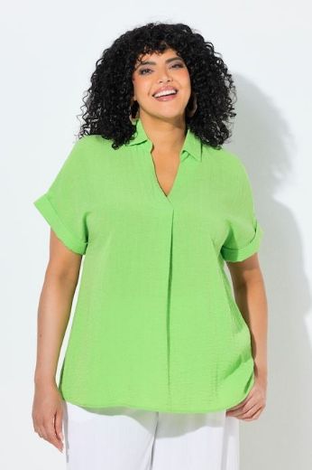 Plus size veliki brojevi Bluza spušteni rukavi s gumbima na leđima za punije