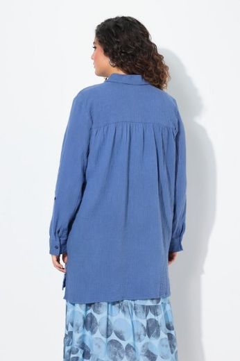 Plus size veliki brojevi Bluza na kopčanje dužeg A kroja za punije